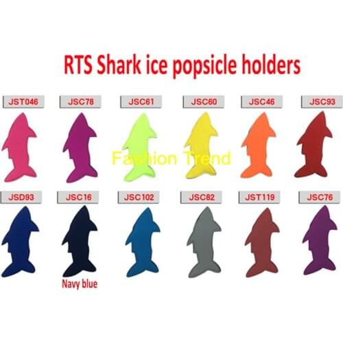 200pcs/lot Wholesale Shark Popsicle RTS Popsicle Holder Solid Color Fashionable Children Summer Gift
