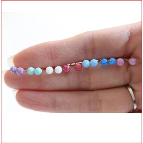 2017 new arrive 925 sterling silver pin vairous colors birthstone 4mm opal ball silver earring