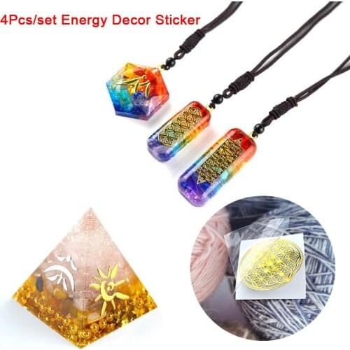 4Pcs/Set New Metal Energy Decor Sticker Flower Of Life