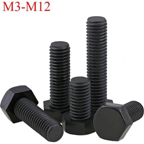 5/10/20PCS Black Nylon Outer Hex Bolts/Screws M3 M4 M5 M6 M8 M10 M12 Insulation Plastic Bolts Length 6-100mm DIN933