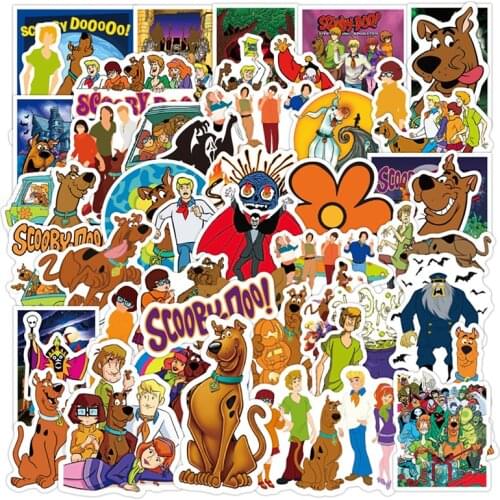 50pcs Funny Scooby Doo Monster Release Stickers Refrigerator Suitcase Scooter Guitar PVC Graffiti Kids Gift Stickers