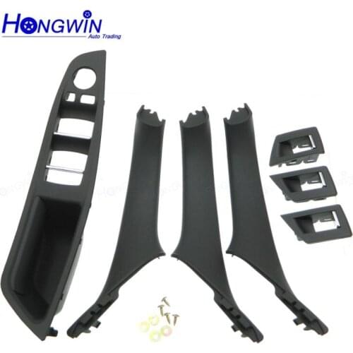 7PCS Right Hand Drive LHD Car Interior Inner Door Handle Panel Pull Trim Cover For BBMW 5 series F10 F11 F18