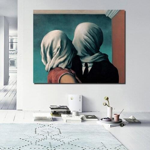 Surrealism Kiss Abstract Wall Art Canvas Posters And Prints Canvas Painting Decorative Picture For Office Living Room Home Decor