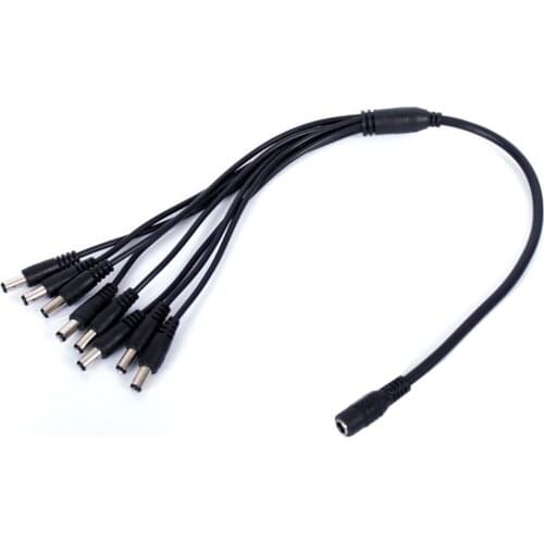 Free Shipping 10pcs/lot 1 to 8 DC Power Splitter Adapter Cable CCTV Camera Cable for Security System