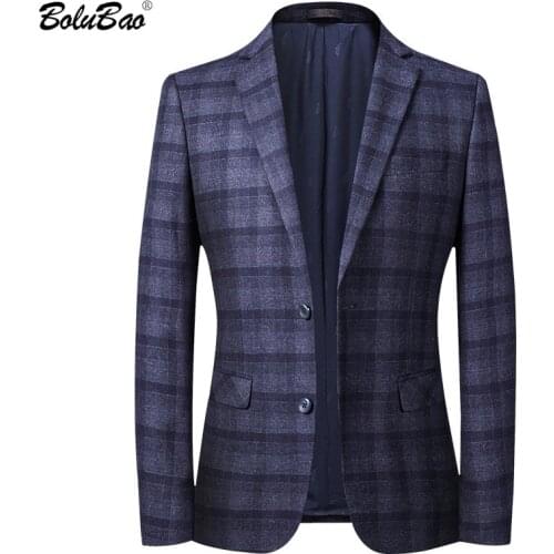 BOLUBAO Men Blazer Coats Slim fit Business Mens V-Neck Suit Fashion Warm Korean Dress New Male Blazers Wool Coat