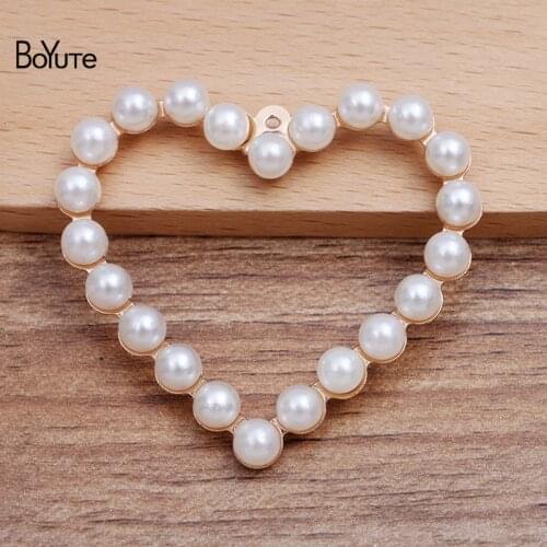 BoYuTe (20 Pieces/Lot) 55*50*6MM Heart Shape Pearl Pendant Materials Factory Direct Sale DIY Handmade Jewelry Accessories