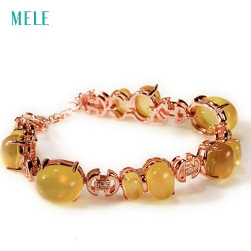 Natural Australia Prehnite fashion bracelet ,oval 8mm*10mm, birthday or anniversary gift for women , S925 silver made