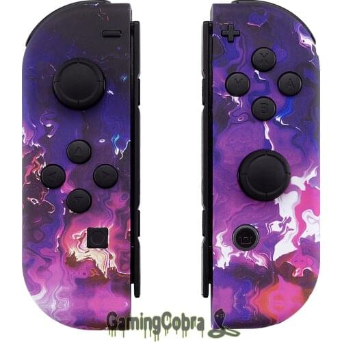Surreal Lava Soft Touch Grip Controller Housing Shell Case with Full Set Buttons DIY Repair Kits for NS Switch Joy-Con