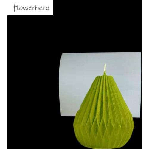 Geometric Line Pear Shape Candle Silicone Mold Striped Tapered DIY Resin Mold Soap Mould Candle Molds for Candle Making