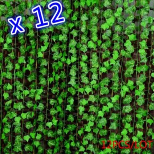 12pcs Artificial Ivy Leaves Flower Home Decor Wedding Decoration Fake Artificial Plants