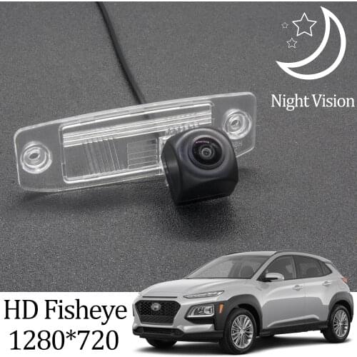 Owtosin HD 720P Fisheye Rear View Camera For Hyundai Kona/Kauai 2017 2018 2019 Car Reverse Parking LCD Monitor