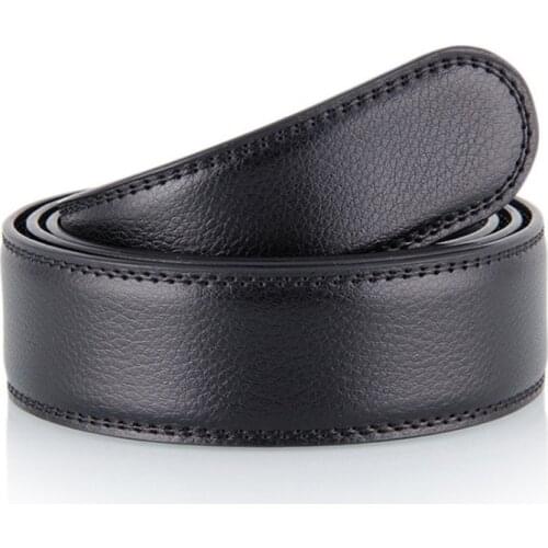 No buckle 3.5cm wide leather belt without automatic lace belt and buckle designer belt belt mens high quality