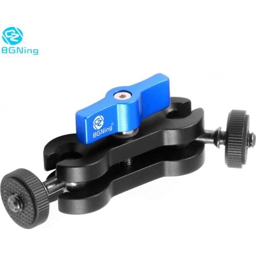 BGNING Aluminum Alloy Magic Ball Mount Arm with 1/4 inch Screw for Monitor DSLR Camera Tripod Ballhead Dual Ball Head Adapter