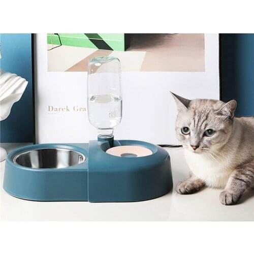 Dog Cat Bowl, Drink Food Fountain With Automatic Water Outlet, Anti-Flip Feeders, Plastic Feeding Bowl, Pet Accessories