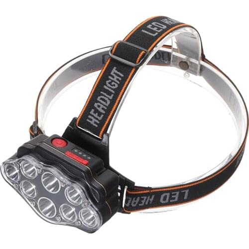8 LED Headlamp Headlight Rechargeable Outdoor Fishing Head Torch Work Light Head Light For Camping Climbing Fishing Lighting