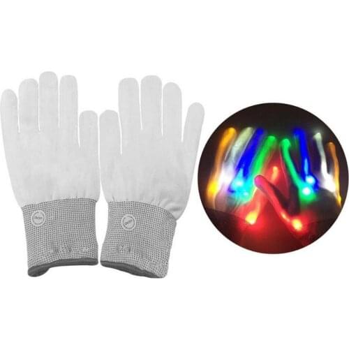 New LED Gloves Finger Lighting Electric Dance Party Dance Party Skeleton Equipment Glowing Gloves Halloween Horror Decoration