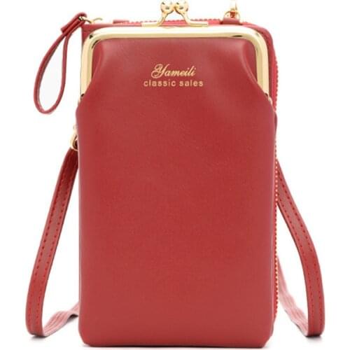 New Ladies Korean Fashion Fresh One-Shoulder Messenger Long Zipper Wallet Clutch Mobile Phone Bag Trendy Luxury Handbags Womens