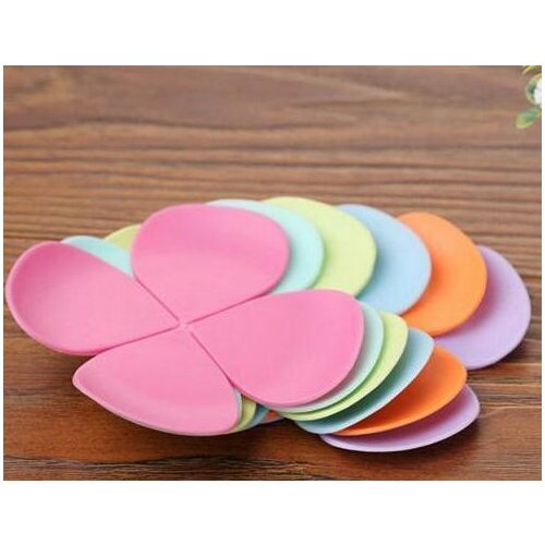 New Arrive 3D Mixed Colors Flower Petal Shape Cup Coaster Tea Coffee Cup Mat Table Decor Durable Pretty Drink Accssary