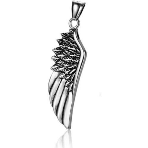 New Polishing Feather Wing Pendant 316L Stainless Steel Fashion Pattern Mens Pendant