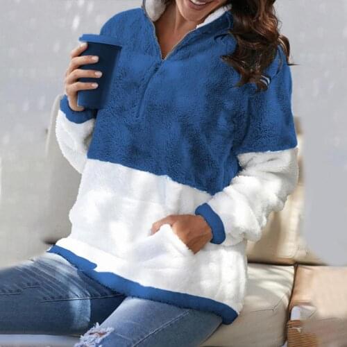 Autumn Coat Winter Warm Coat Parka Female Outwear Jacket Coat Overcoat Patchwork Contrast Color Loose Thermal Autumn Hooded Coat