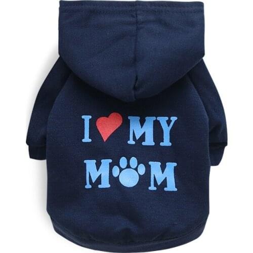 Pet Supplies Pet Clothes Cat Dog Costume Fleece Warm Hooded Sweater For Autumn And Winter Trend Letter Love Pattern Printing