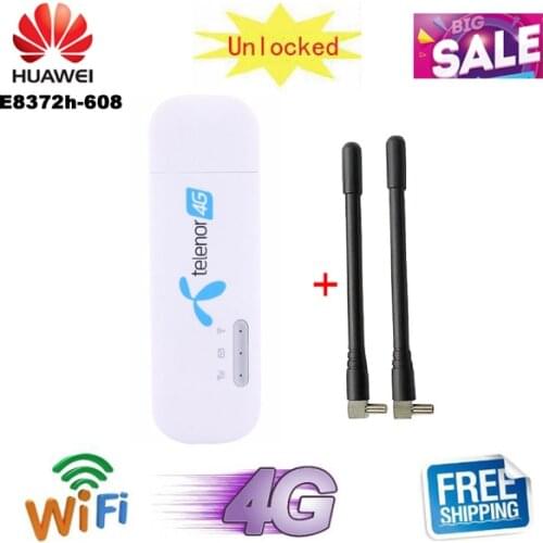 Unlocked 150Mbps Huawei E8372 E8372h-608 4G LTE Wifi Modem dongle CAT4 USB stick PK huawei e8372h-153 e8372h-155 E3276S-920