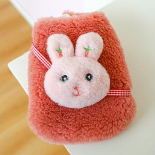 Warm Dog Clothes Cute Fleece Coat For Small Large Dog Pet Dog Vest Pullover With Rabbit Doll Pet Chihuahua Bulldog Clothing