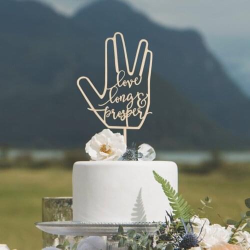 Cake topper, Wedding cake topper, wedding decorations and decor Love long and prosper cake