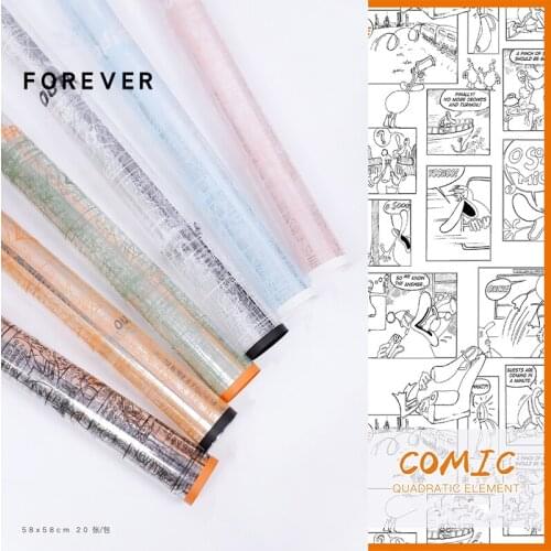 20pcs Animation Element Designing Transparent Flower Wrapping Paper Floral Wapped Materials