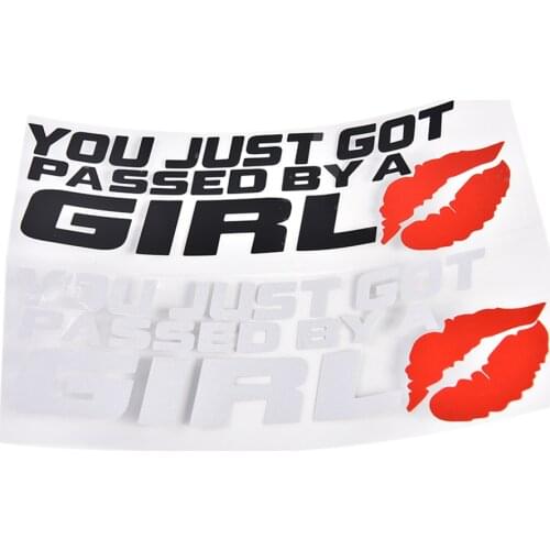YOU JUST GOT PASSED BY A GIRL Kiss Mark Lip Sexy Lipstick Decal Vinyl Car Window Wall Home Sticker Halloween XMAS Decor Gift