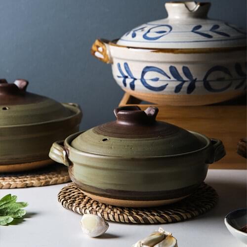 Japanese Casserole Small Health Porridge Pot Claypot Rice with Lid for Gas Stove Ollas De Cocina Kitchen Accessories ZY50SG