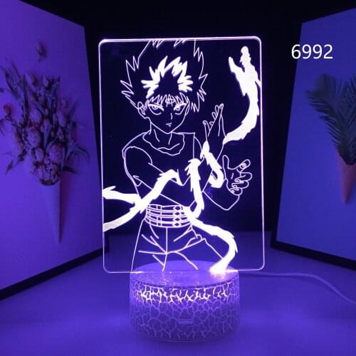 Yu Yu Hakusho Anime 3D LED Light Hiei Figure Nightlight for Birthday Gift Bedroom Decor Nightlight Manga Room LED Night Lamp