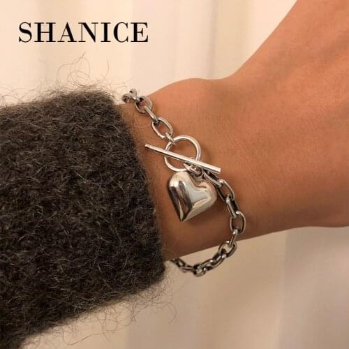 SHANICE S925 Sterling Silver Buckle Design Bracelet New Style Brand Women Bracelet Chain Heart Bangles Carter Bracelets Fine