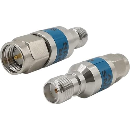 ALLiSHOP 2 Pcs 2W 0-6GHz 1-30db Attenuator SMA-JK Male to Female RF Coaxial Attenuator stainless steel