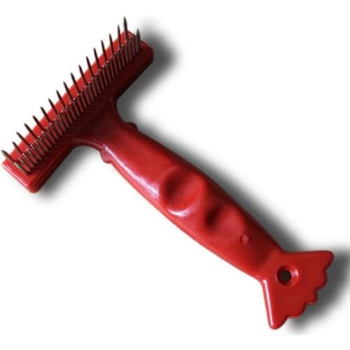 1Pcs Pets Double Row Comb Steel Pins Dog Cat Grooming Undercoat Rake Brush Pin Comb Hair Shedding Grooming Flea Comb