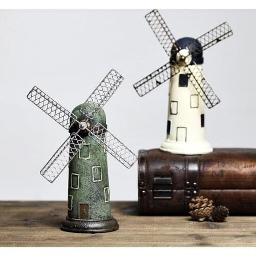 1PCS New Fashion Vintage Resin Windmill Ornaments Piggy Bank Dutch Windmill Home Decor Ornaments Europe Models Gifts