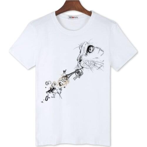 2021 Abstract Painting fashion shirts hot sale mens personality cat t shirts brand good quality casual tops