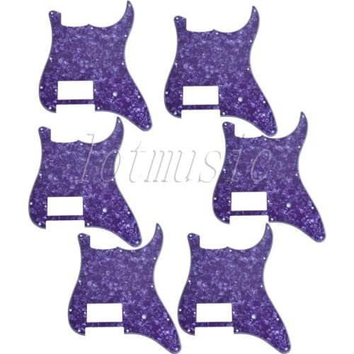 6Pcs Purple Pearl 3Ply 11Hole Guitar Pickguard For Electric Strat Guitar Replacement