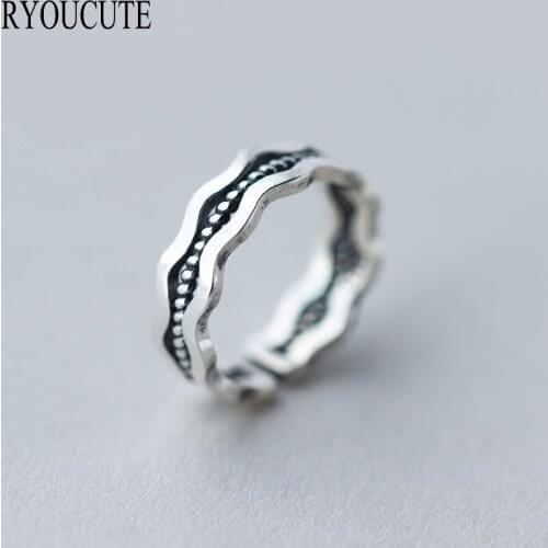 Bohemian Vintage Retro Silver Color Geometric Rings for Women Adjustable Size Rings Fashion Wedding Jewelry