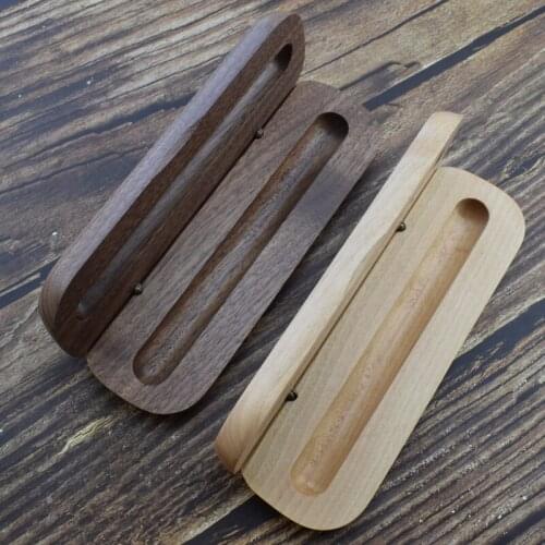 Nature Wooden Pen Holder Container Walnut Maple Wood Pencil Case Office School Writing Materials Storage Box Gift 17*2.4*5.4cm