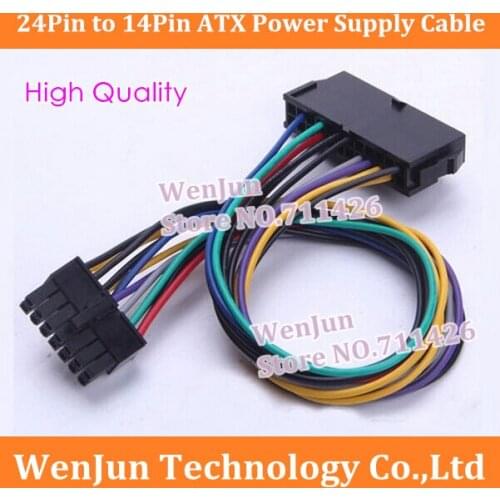 Colorful wire 24Pin to 14Pin ATX Power Supply Cable Cord For Lenovo Q77 B75 A75 Q75 PC Desktop Motherboard DIY 30cm