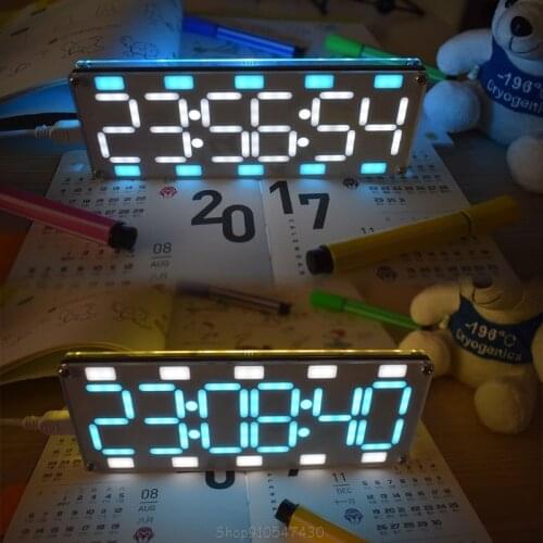 DIY Large Screen 6 Digit Two-Color LED Clock Kit Touch Control w Temp/Date/Week D17 20 Dropship