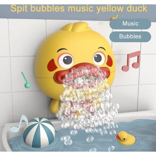 Electric music Blow Bubble Baby Yellow Duck bath toys Boys Girls bath Love Toys birthday Gifts
