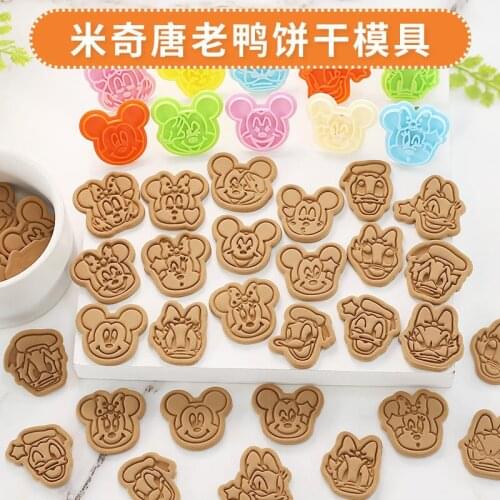 Disney Mickey Minnie Cartoon Biscuit Mold 3D Three-dimensional Pressing Home Baking Tools Cute Cookie Mold Christmas Gift