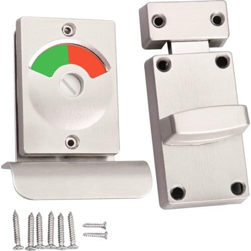 Indicator Door Lock Public Toilet WC Hardware Latch For Bathroom Stainless Steel Occupied Vacant Engaged Deadbolt Dressing Room