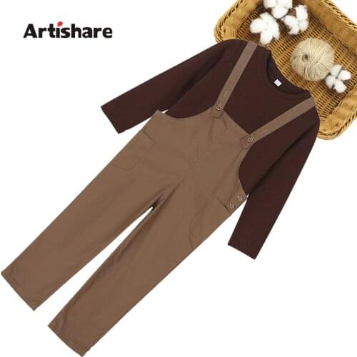 Girls Clothes Set Tshirt + Jumpsuit Girl Clothes Spring Autumn Outfits For Girls Casual Style Childrens Clothes