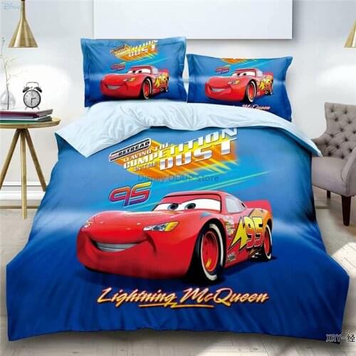 Lightning McQueen 95 Cars Bedding Set Spider Man Frozen Anna Elsa Snow White Cinderella Princess Bed Cover Set Sheet Pillowcases