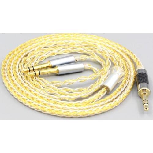 LN007329 8 Core Silver Gold Plated Earphone Cable For Pioneer Amiron Home Aventho Pioneer SE-MONITOR 5 SEM5 3.5mm Pin