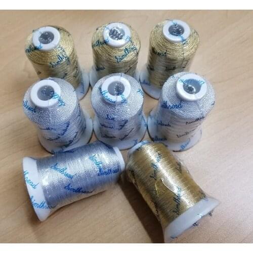 Metallic Machine Embroidery Thread Filament Gold and Silver Yarn for Most Embroidery Machine 500m* 8 ,18g MS Type High Luster