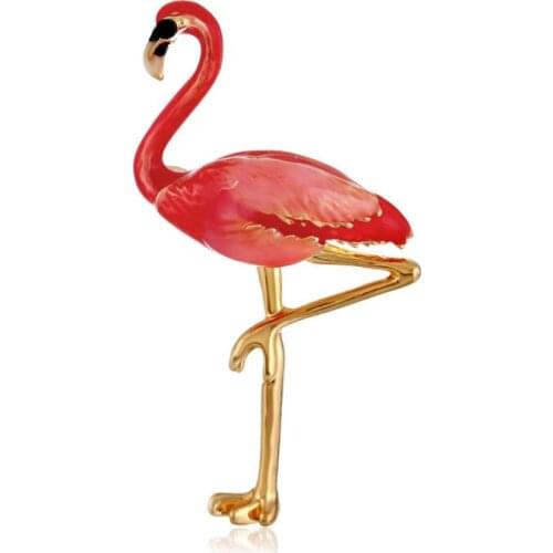 Cute Enamel Flamingo Brooches Unisex Women and Men Brooch Pin Bird Animal Broches Fashion Dress Coat Accessories
